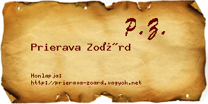 Prierava Zoárd névjegykártya